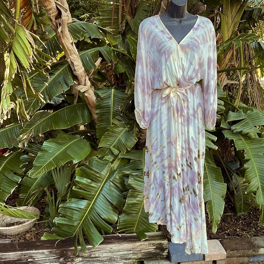 Young fabulous and broke pastel tie-dye wrap, asymmetric dress